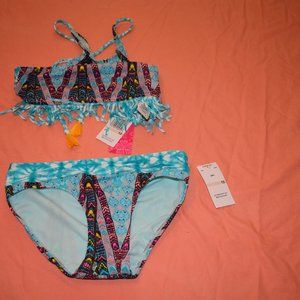 Gossip Girl Multi-Colors Fringed Bikini 👙 Swimsuit Set NWT Size 12